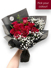 Load image into Gallery viewer, Dozen Roses Bouquet - pick your colour!
