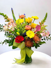 Load image into Gallery viewer, Seasonal Vibrant Vase Arrangement - Deluxe