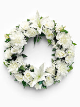 Load image into Gallery viewer, Timeless Petal Memorial Wreath - Artificial flowers 20” & 24”D
