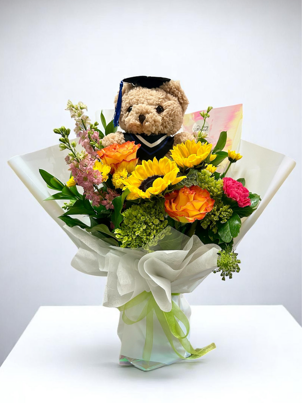 Congrats Grad Bear Hug Bouquet