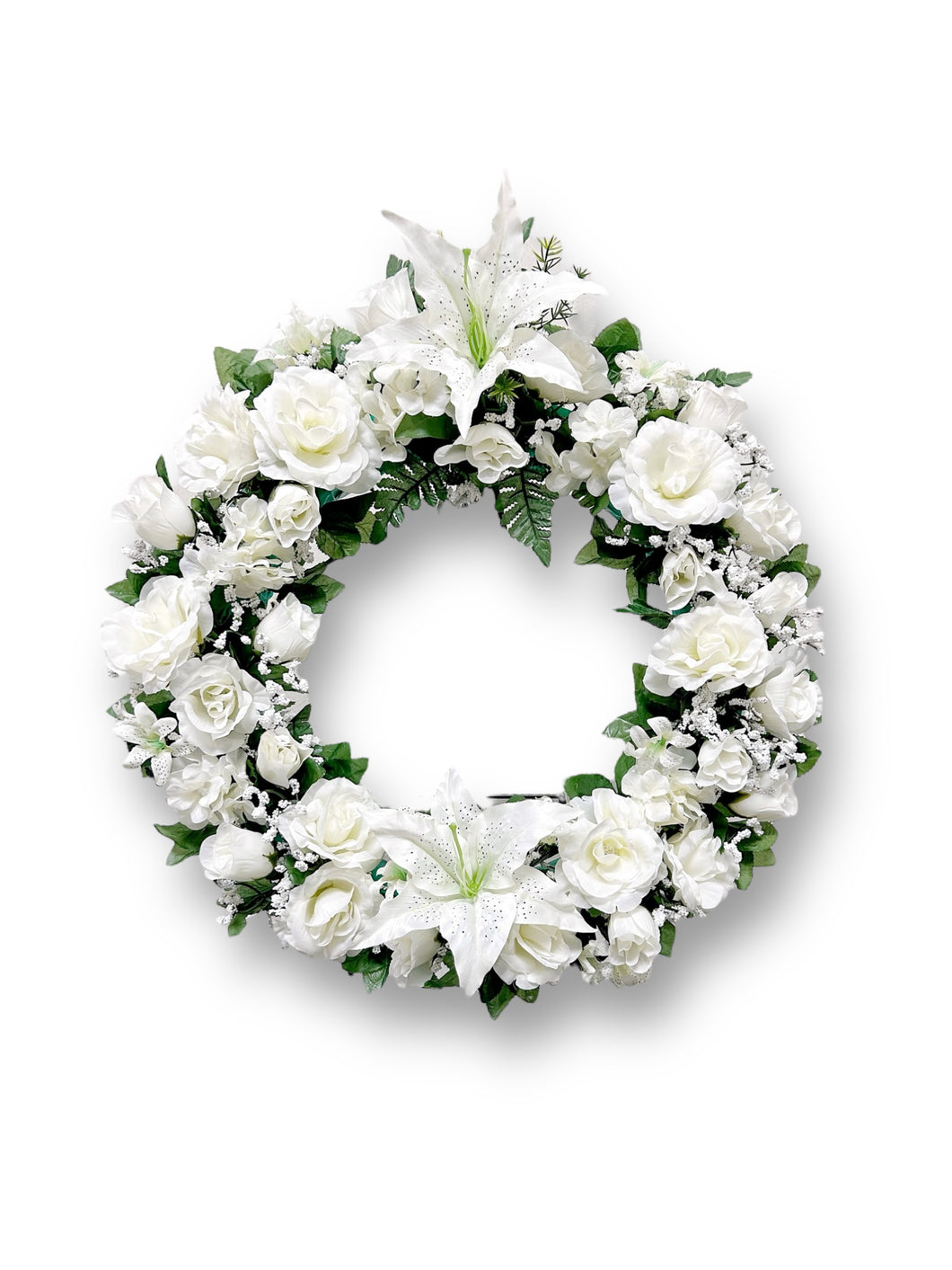 Timeless Petal Memorial Wreath - Artificial flowers