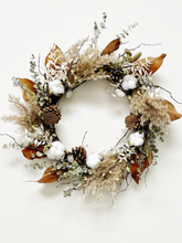 Load image into Gallery viewer, Dried Wreath - White and Neutral

