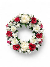 Load image into Gallery viewer, Signature Red and White Memorial Wreath 20” &amp; 24”
