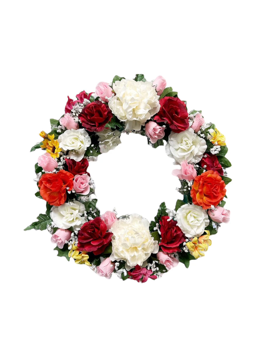 Everbloom Memorial Wreath - Artificial flowers