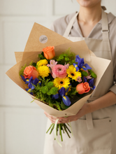 Load image into Gallery viewer, Seasonal Vibrant Hand-tied Bouquet
