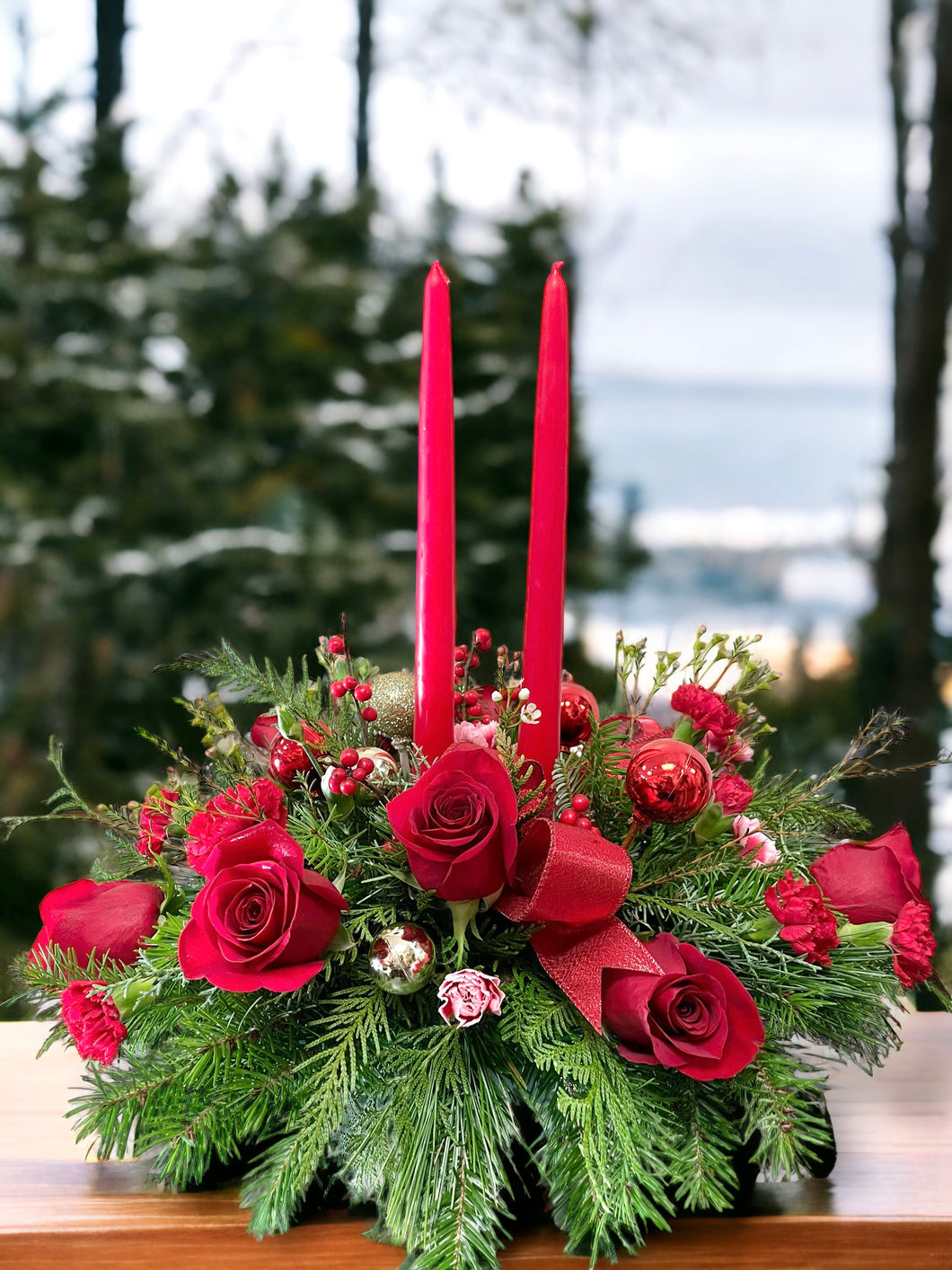 Red Rose Radiance Centerpiece