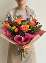 Load image into Gallery viewer, Seasonal Vibrant Hand-tied Bouquet
