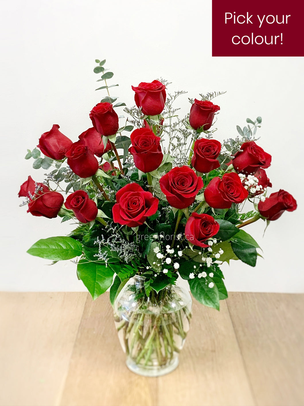 Two Dozen Roses Vased