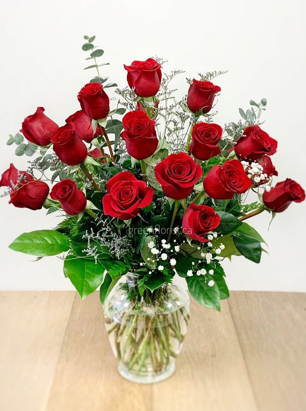 Two Dozen Roses Vased