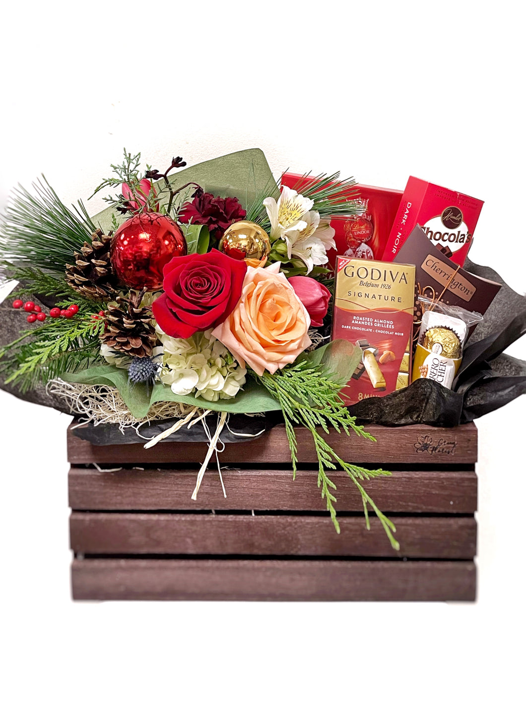 Christmas Flower and Chocolate Gift Set